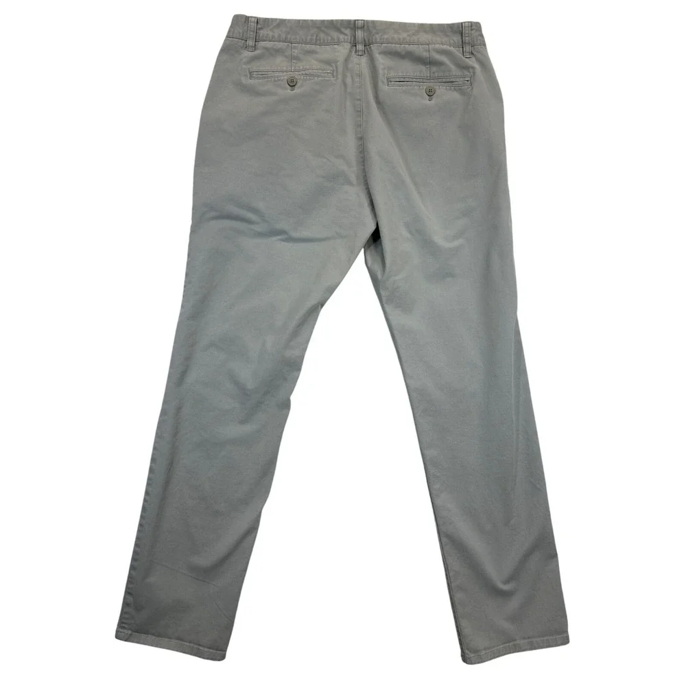 Bonobos Pants Mens 32x32 Gray Chino‎ Slim Flat Front Straight Leg